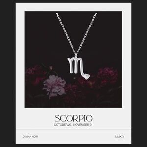 Scorpio Zodiac 925 Sterling Silver Tiny Necklace